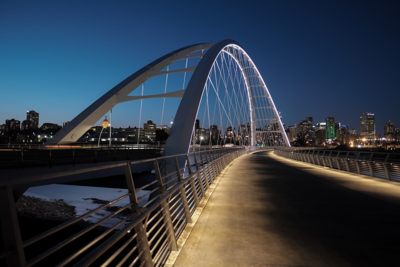 backlight, 1080P, Edmonton, bridge, Canada, lights