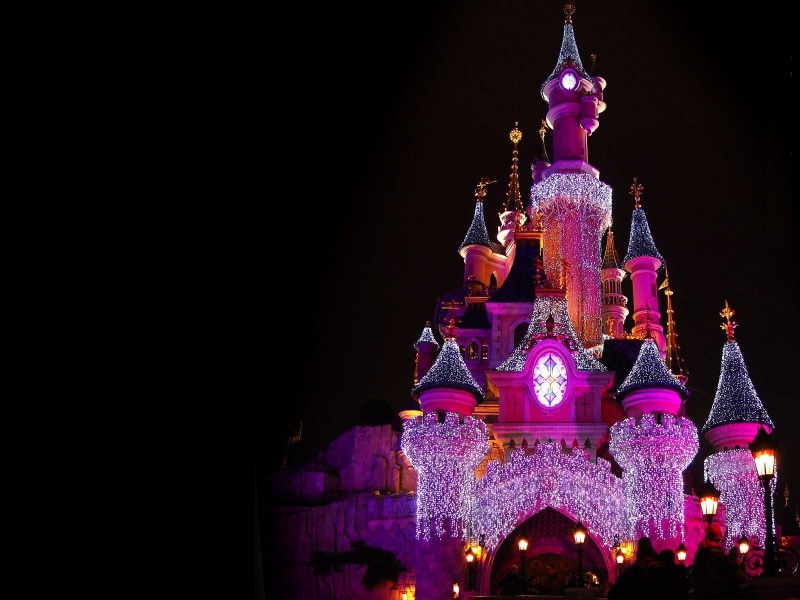 history, nature, glowing, christmas tree, Disneyland, building exterior, illuminated, dark, castle, celebration, backgrounds, holiday, cultures, multi Colored