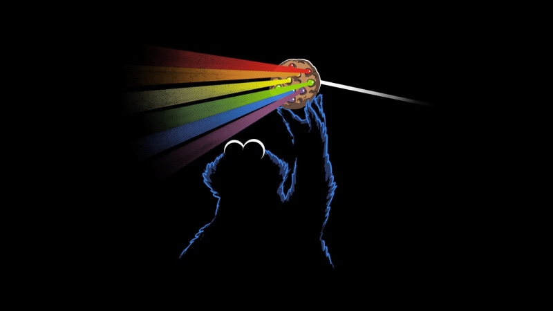 Cookie, Music, Prism, Pink Floyd, The Dark Side of the Moon, Cookie Monster, 1080P, Dark side of the moon, Rock