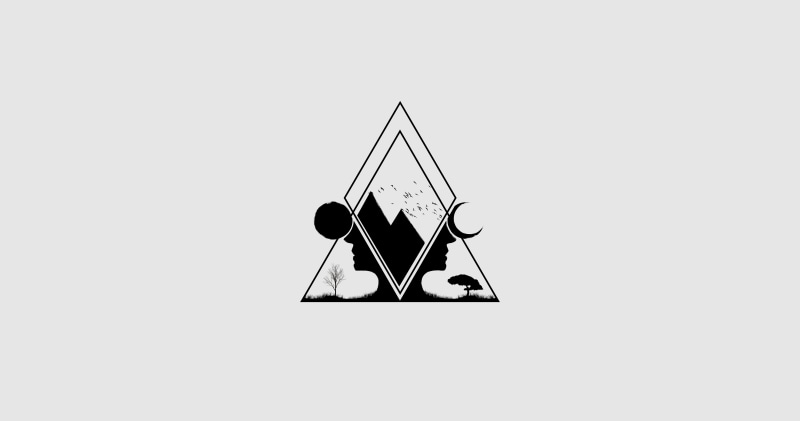 digital art, Moon, digital, black, 8K, minimalism, geometric figures, white, Sun, simple, geometry, simple background, face