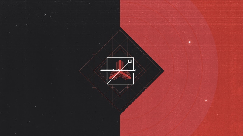 Vasco Mendes da Silva, geometric figures, red, digital art, 2K, black, Destiny 2 (video game)