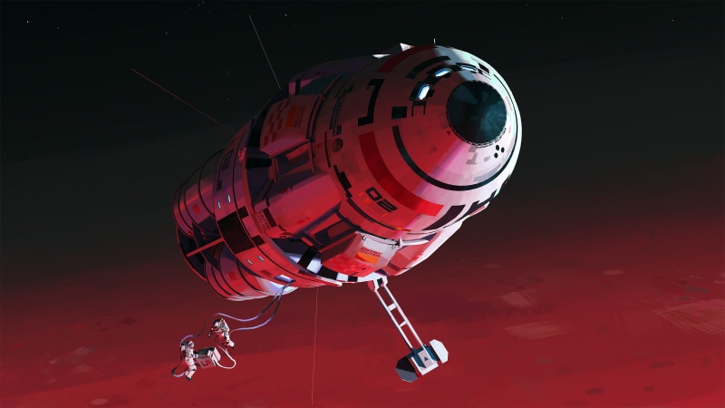 electric lamp, astronaut, no people, 2K, science fiction, reflection, cable, space, glass - material, digital art, accidents and disasters, technology