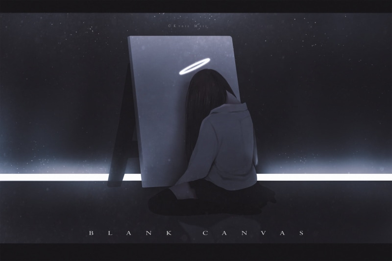 simple background, alone, loneliness, anime girls, anime, Kyrie Meii, sadness, 1080P
