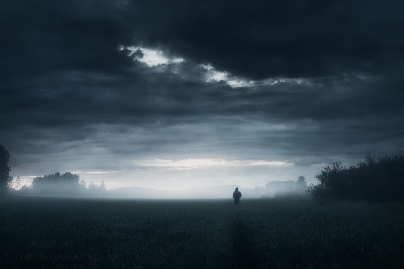 outdoors, grass, plant, nature, clouds, backgrounds, people, loneliness, dark, scenics - nature, horror, tranquility, idyllic, black Color, beauty In Nature