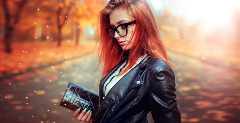happiness, beautiful woman, leather, human Face, cool, teenage Girls, emotion, women with glasses, one Person, leather jacket, lifestyles, caucasian Ethnicity