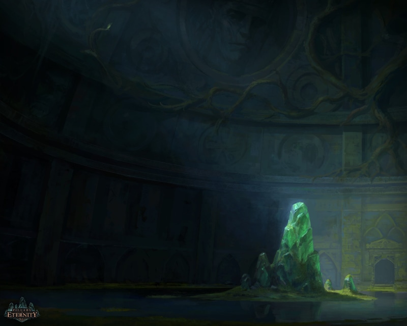 Pillars of Eternity, sculpture, RPG, illuminated, built structure, indoors, statue, building, old, no people, representation, 2K, creativity, architecture