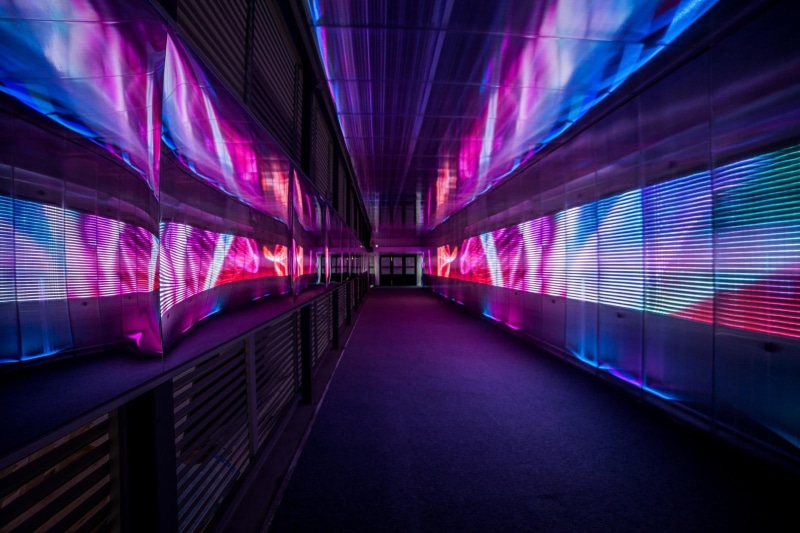 footpath, indoors, pattern, night, reflection, d, direction, the way forward, diminishing perspective, hallway, 1080P, transportation, light, nightlife