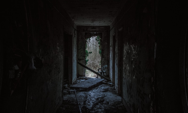 concrete, building, obsolete, decline, room, indoors, abandoned, the way forward, arcade, old, run-down, dirty, 4K, built structure, dark, architecture