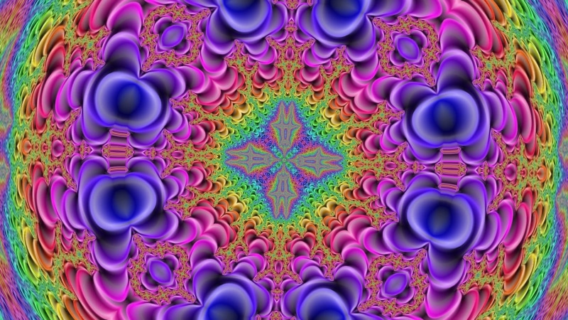 shape, close-up, ornate, creativity, design, pink color, multi colored, fractal, multicolored, full frame, blue, vibrant color, backgrounds, kaleidoscope