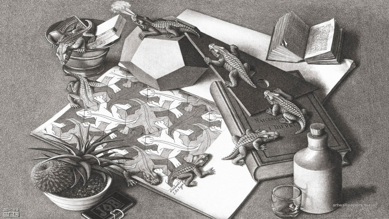 table, artwork, ribbon - sewing item, variation, high angle view, pattern, optical illusion, container, 1080P, bottles, scissors, close-up, key, choice