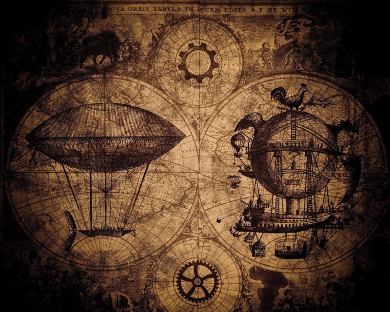 backgrounds, space, minute hand, mechanical, steampunk, roman, ornate, instrument of time, astronomy, time, astrology, clock face, airships, roman numeral