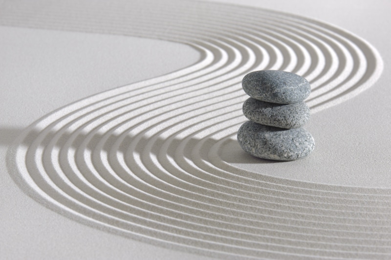 sand monk, stone, Zen, 4K, philosophy, Japan, garden, energy