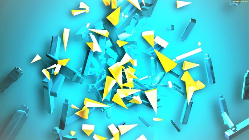 paper, studio shot, art and craft, creativity, cyan, close-up, yellow, still life, no people, chaos, blue background, abundance, variation, blue, mid-air