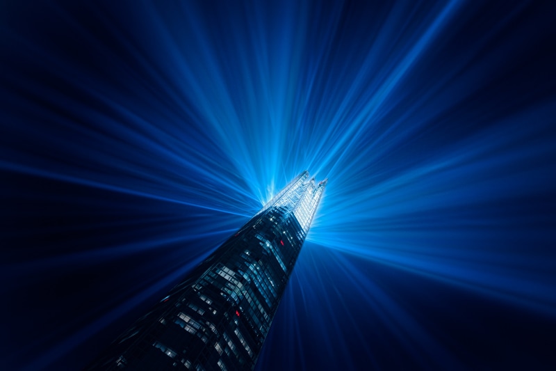 no people, light, architecture, The Shard, 8K, London, bright, 4K, communication, technology, studio shot, 5K, abstract, laser, shiny, backgrounds, Light show