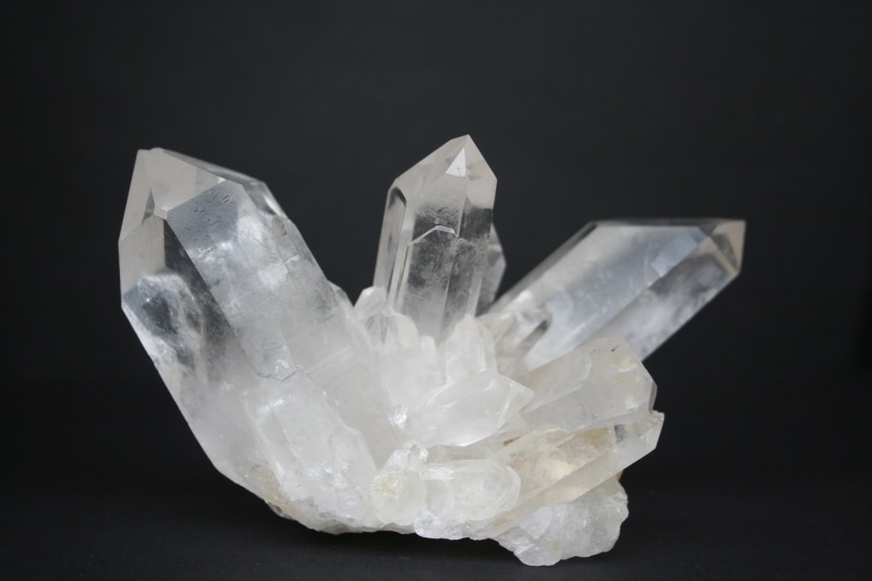 gemstone, flower, mineral, cut out, black background, healing stone, rock crystal, single object, security, precious gem, transparent, crystal, gem, still life