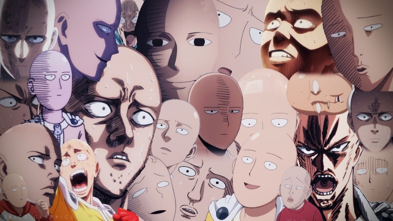 art and craft, shape, human representation, One-Punch Man, abundance, female likeness, creativity, circle, indoors, Saitama, large group of objects, 1080P