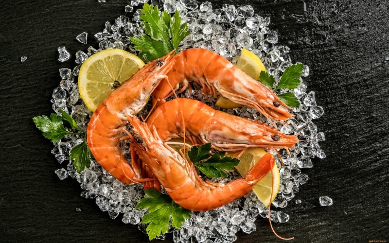 crustacean, 2K, orange color, vegetable, herb, citrus fruit, lemon, healthy eating, seafood, no people, salmon - seafood, crockery, wellbeing, freshness