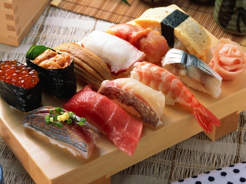 high angle view, tray, restaurant, meal, lunch, sashimi, ready-to-eat, close-up, japan, tuna, slice, healthy Eating, cultures, no people, rolls, crockery