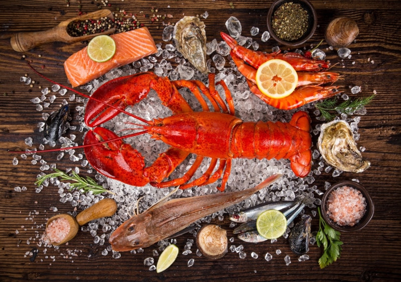 1080P, Fish, Seafood, Lobster, Still Life, Shrimp, Crustacean, Food