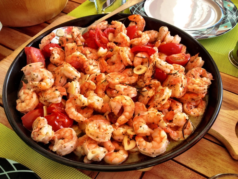 shrimps, vegetable, fried, chicken meat, seafood, cuisine, prawns, plate, kitchen utensil, freshness, meal, close-up, cooking, 2K, food, rice - food staple