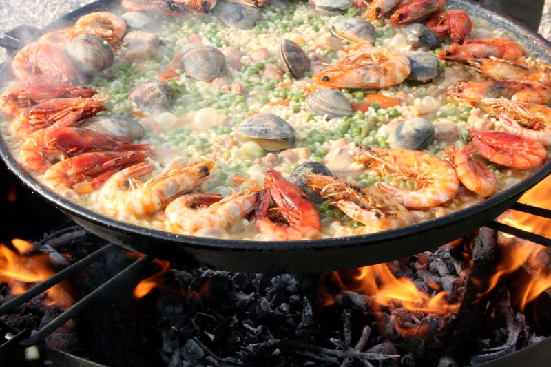 barbecue Grill, prawn, rice, no people, dinner, cook, seafood, gourmet, household equipment, valencian paella, shrimp, clams, mixed, spanish food, meal