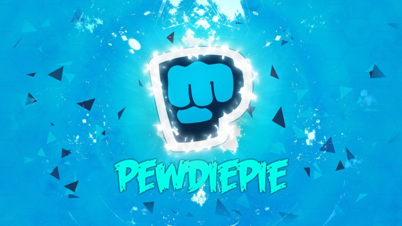 2K, communication, text, representation, Pewdiepie, no people, western script, lighting equipment, wireless technology, connection, logo, shape, blue