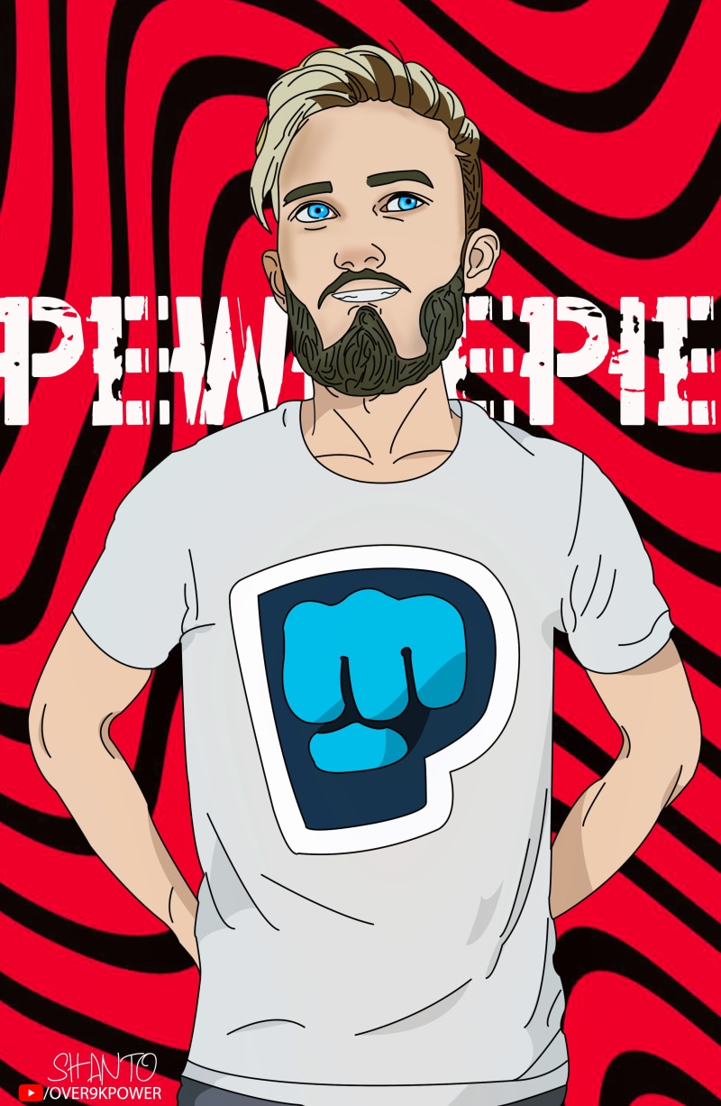 Pewdiepie, YouTube, 2K, fan art