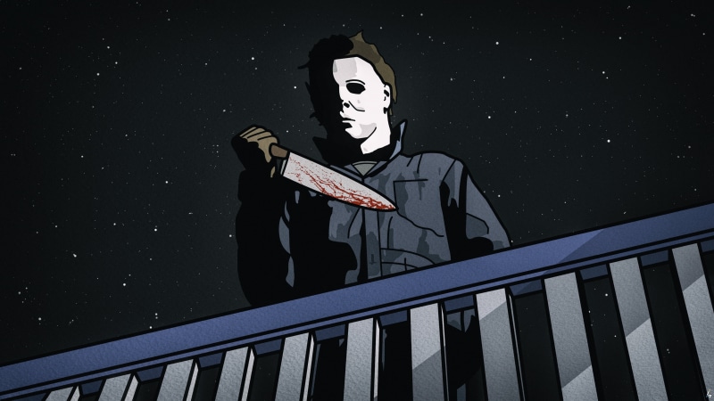 Photoshop, horror, 4K, Halloween, fan art, Michael Myers, digital art, Adobe Illustrator