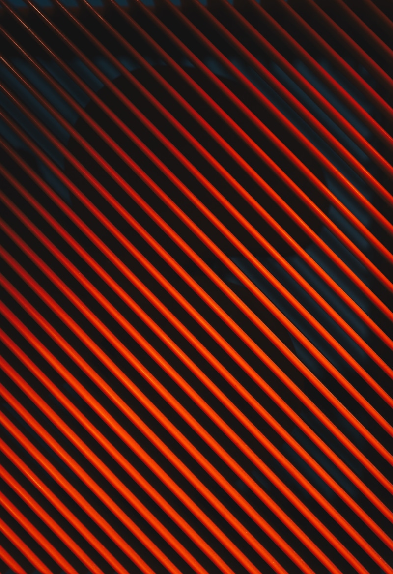 multi colored, surface, parallel, close-up, obliquely, metal, black, lines, 4K, stripes, in a row, technology, copper, striped, textile, orange color