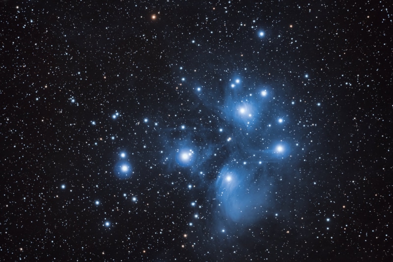 light - natural phenomenon, glowing, no people, illuminated, star - space, star, taurus, constellation, M45, scenics - nature, night, space, The Pleiades