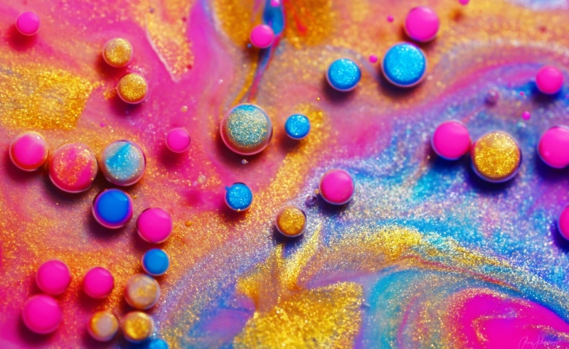 Photography, cool, liquid, sparkle, art and craft, indoors, choice, pattern, close-up, shape, ChemicalReaction, Bright, Vivid, water, Drops, Bubbles, Macro