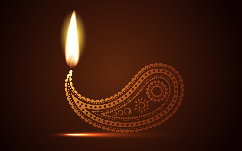 deep, indoors, lamp, fire, electric lamp, close-up, luxury, 4K, single object, paisley, burning, oil, candle, luminosity, illuminated, heat - temperature