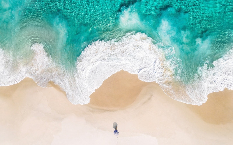 x, ios, day, people, water, 2K, wave, ocean, high angle view, sea, apple, aquatic sport, breaking, wall, beauty in nature, nature, environment, teal, outdoors