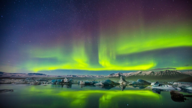 1080P, mountain, luminosity, sunset, winter, ice, rural Scene, star - Space, hill, scenics - nature, reflection, sky, sunrise - Dawn, space, aurora, no People
