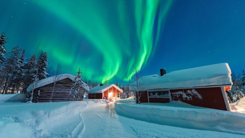 aurora borealis, polar climate, snow, cold temperature, snowy, star - space, 1080P, no people, green color, environment, nature, mountain, tranquility