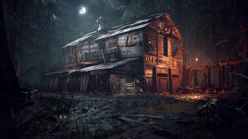 old, house, building, Moon, night, ArtStation, Hunt Showdown, 1080P, digital art