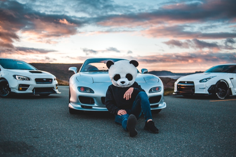 panda, mask, mazda, cars, racing, 5K