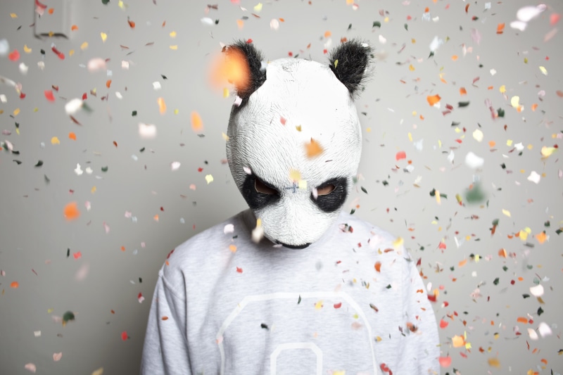 hip-hop, representation, fun, disguise, celebration, music, germany, obscured face, indoors, mask, black, mammal, headshot, Carlo Waibel, front view, 4K
