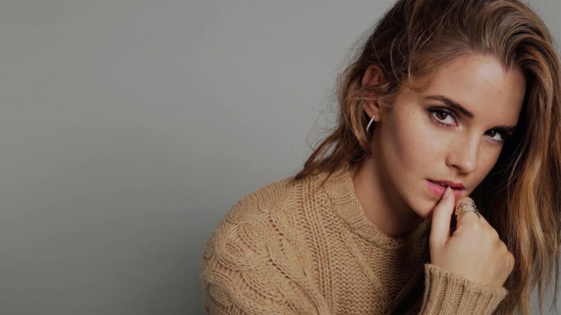 Emma Watson, beauty, hair, hairstyle, teenager, indoors, portrait, headshot, front view, studio shot, adult, beautiful woman, 1080P, actress, celebrity