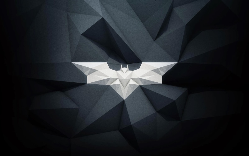 abstract, logo, 1080P, Bat signal, white, crystal, backgrounds, geometric shape, shape, black, close-up, design, low poly, no people, single object, creativity