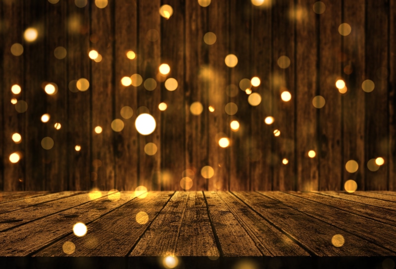 5K, golden, gold, background, Board, bokeh, celebration, new year, sparkle, wood