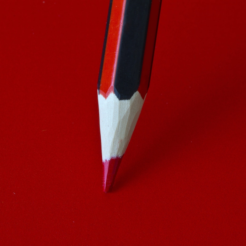 man made, colored background, cut out, still life, pencil, items, man made object, things, no people, education, colored, still, 2K, close-up, red background