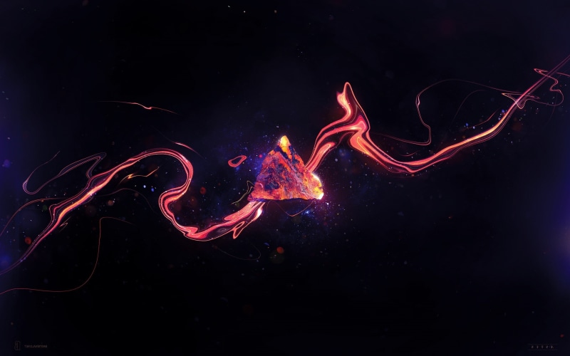 illuminated, night, red, power in nature, glowing, creativity, flowing, outdoors, no people, sky, galaxy, abstract, exploding, close-up, red thing abstract artwork
