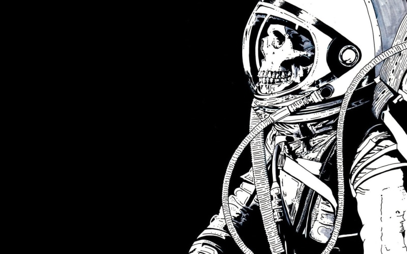 teenager, one person, nature, studio shot, sky, artwork, 720P, night, spacesuit, indoors, creativity, skull, wearing, art and craft, men, human representation