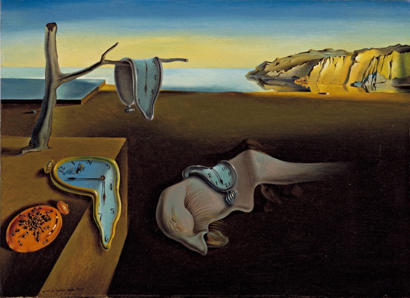 classic art, Salvador Dalí, 4K, clocks, surreal, painting, melting, landscape