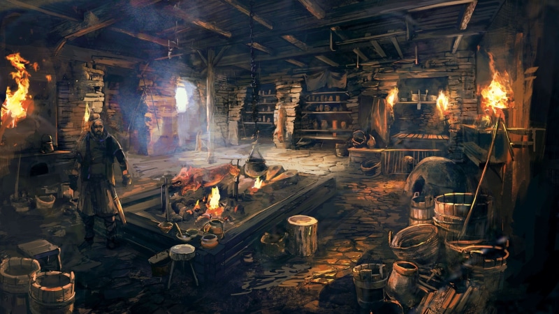 built structure, candle, factory, fire, smoke - physical structure, melting, industry, indoors, glowing, 2K, wood - material, architecture, illuminated