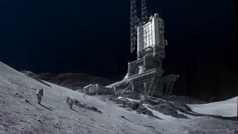 gray, architecture, mountain, built structure, full length, people, building, space suit, snow, beauty in nature, men, space station, real people, adventure