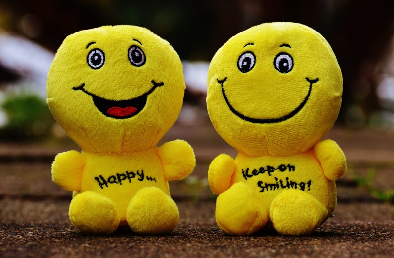 emotion, smiling, humor, happiness, plush, start, food, yellow, 5K, representation, indoors, animal themes, brown, positive, frohnatur, smiley, keep smiling