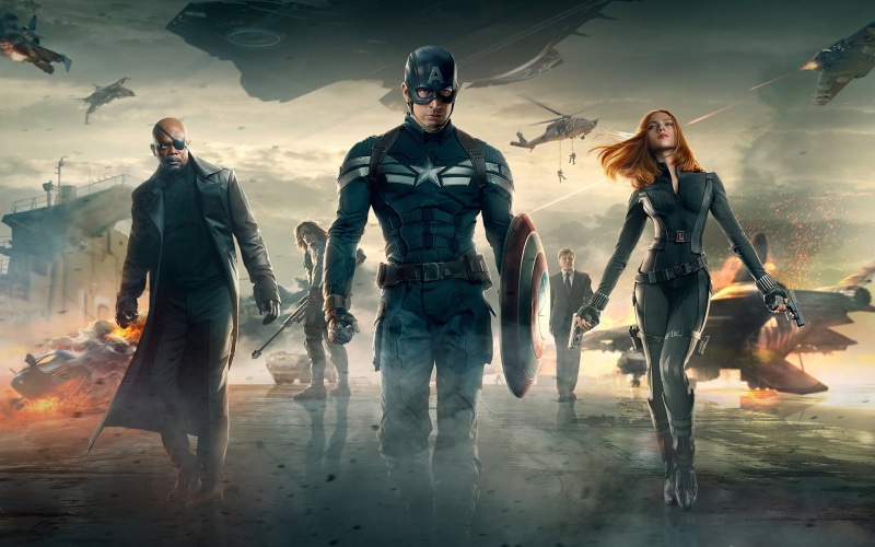 reflection, Marvel Comics, architecture, women, togetherness, digital, sky, superhero, mojivjuji, artwork, real people, walking, Captain America, alien