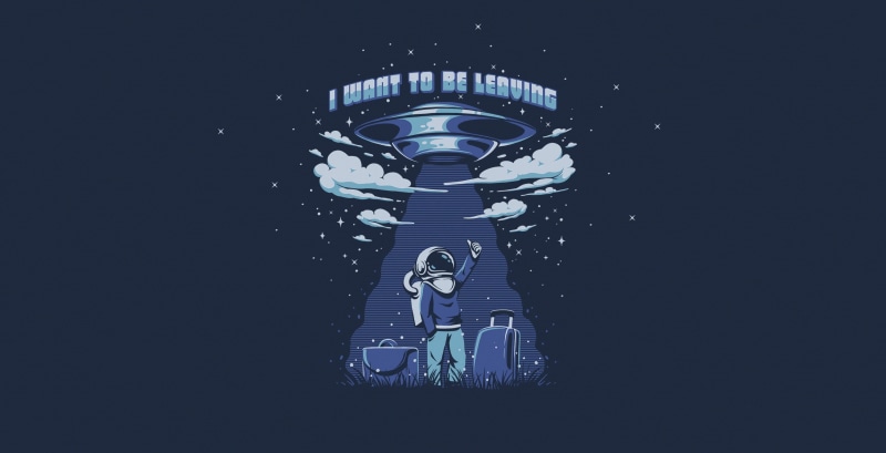 Astronaut, Hitchhiking, 1080P, UFO, Minimalist, Sci Fi